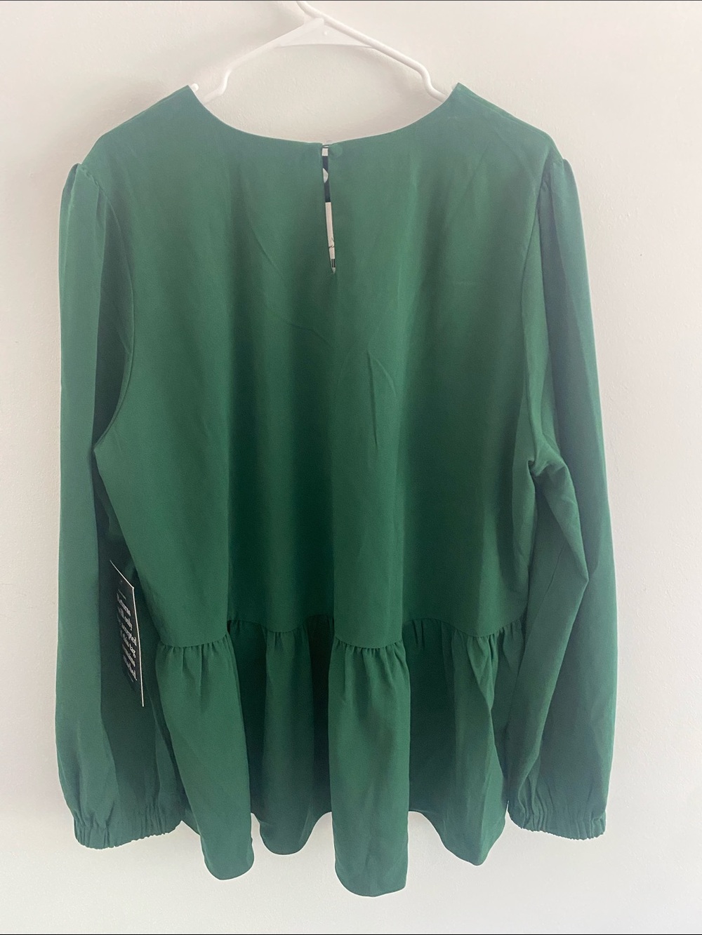 NWT Tuckernuck Pomander Place Carlotta Peplum Blouse Hunter Green Size XXXL - Picture 5 of 8